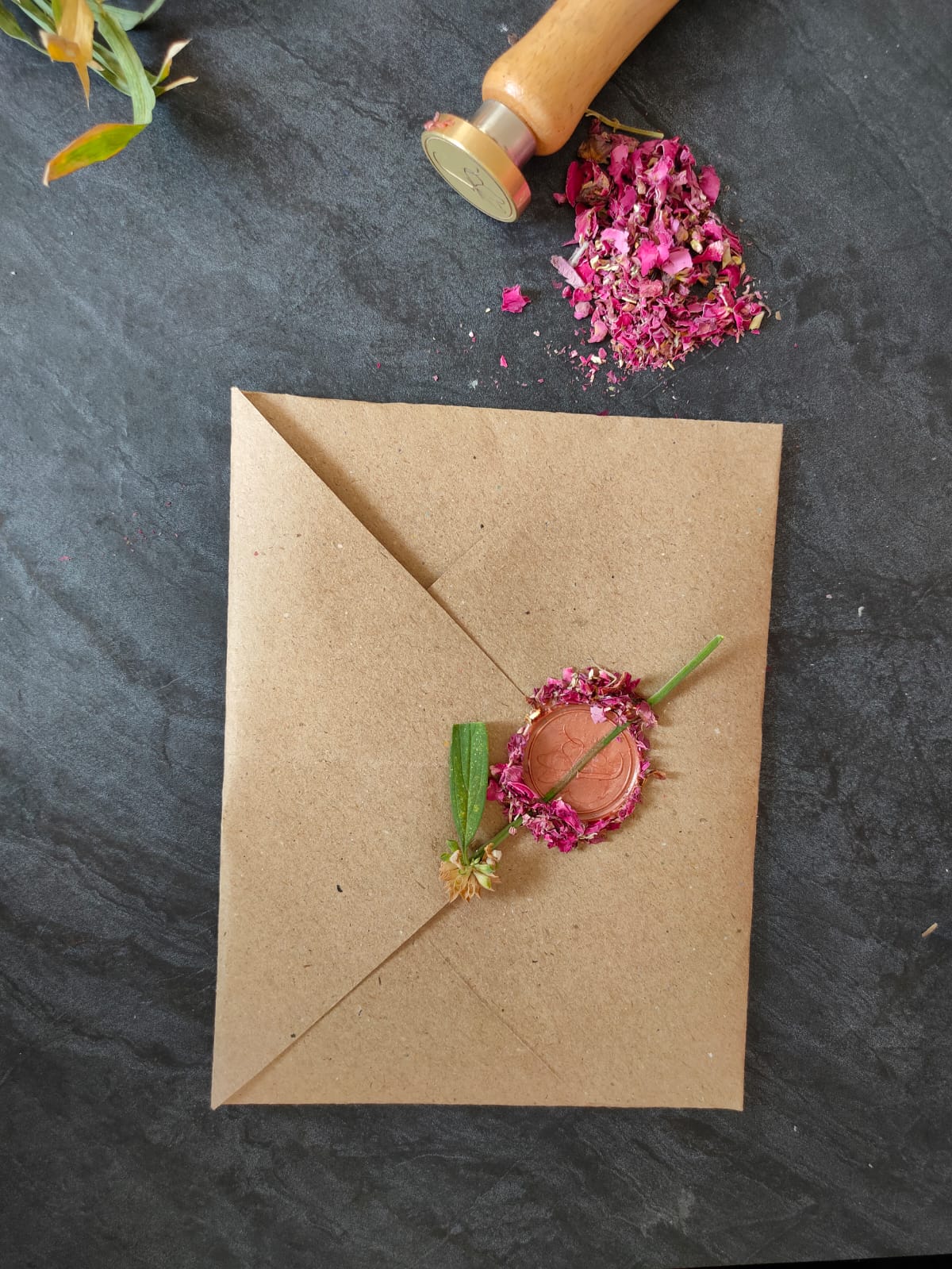 Letterpress envelope with wax seal