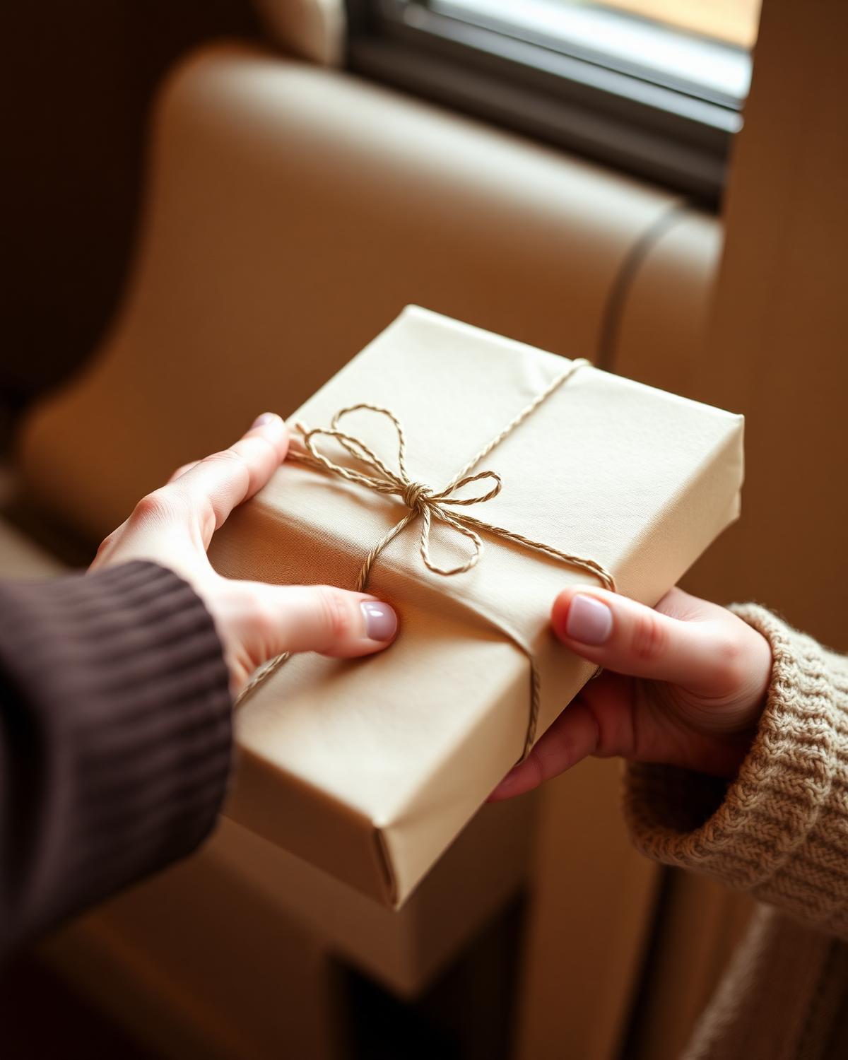 A gift being handed with intention
